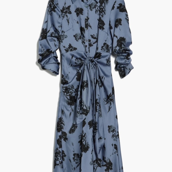 Cinq a Sept Jacey Tie Front Shirt Dress Size 8 NEW - Picture 4 of 4